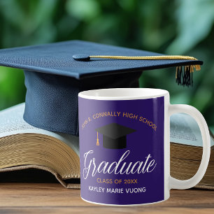 Mug Cadeau de fin d'études violet personnalisé