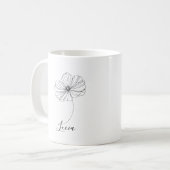 Mug Cadeau de fleur de naissance personnalisé d'octobr (Devant gauche)