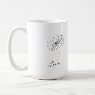 Mug Cadeau de fleur de naissance personnalisé d'octobr