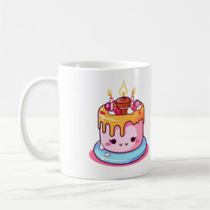 Mug Cadeau de gâteau Kawaii, rond mignon