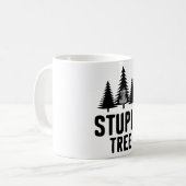 Mug Cadeau de golf de frisbee drôle d'arbre stupide (Devant gauche)