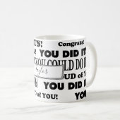 Mug Cadeau de graduation blanc et noir (Devant droit)