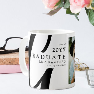 Mug Cadeau de graduation photo minimal Script Graduate