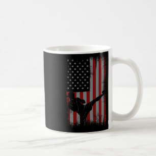 Mug Cadeau de kickboxing Drapeau Américain Rétro Pour