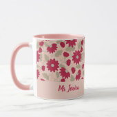Mug Cadeau de l’enseignant personnalisé, marguerite ro (Gauche)