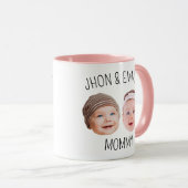 Mug cadeau de la Fête des Mères, photo faciale per (Devant droit)