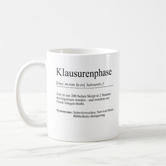 Mug Cadeau de la phase claustro, étudiants (Gauche)