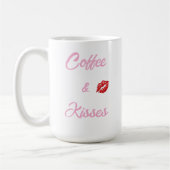 Mug Cadeau de la Saint-Valentin Café et Baisers avec T (Gauche)
