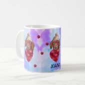 Mug Cadeau de la Saint-Valentin Chien Dachshund Brun B (Devant gauche)