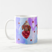 Mug Cadeau de la Saint-Valentin Chien Dachshund Brun B (Gauche)