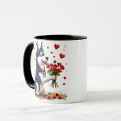 Mug 💘 Cadeau de la Saint-Valentin Chien Husky Mignon (Devant gauche)