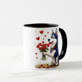 Mug 💘 Cadeau de la Saint-Valentin Chien Husky Mignon (Devant droit)