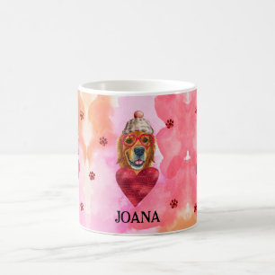 Mug Cadeau de la Saint-Valentin Chien Retriever Golden