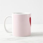 Mug Cadeau de la Saint-Valentin, coeur rouge sur le bg (Gauche)