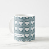 Mug Cadeau de la Saint-Valentin Cœurs Géométriques Tea (Devant gauche)