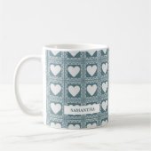 Mug Cadeau de la Saint-Valentin Cœurs Géométriques Tea (Gauche)
