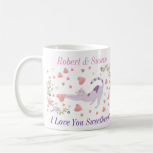 Mug Cadeau de la Saint-Valentin pour chat personnalisé
