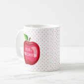 Mug Cadeau de l'enseignant Apple Pois personnalisés (Devant gauche)