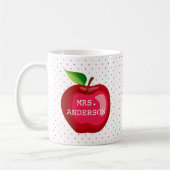 Mug Cadeau de l'enseignant Apple Pois personnalisés (Gauche)