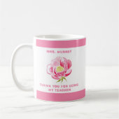 Mug Cadeau de l'enseignant de Merci rose (Gauche)