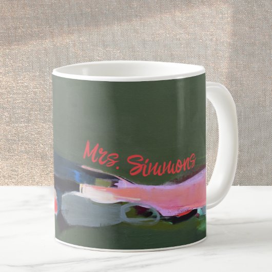 Mug Cadeau de l'enseignant Peinture Abstraite personna