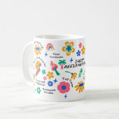 Mug Cadeau de l'enseignant super Floral avec des affil (Devant gauche)