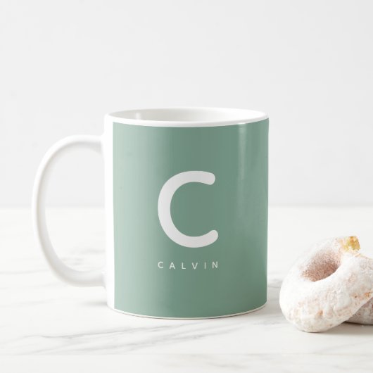 Mug Cadeau de lettre et de nom monogramme (Avec donut)
