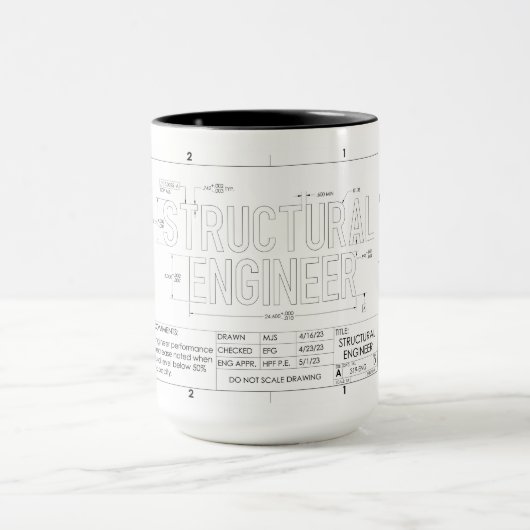 Mug cadeau de l'ingénieur structurel (Centre)