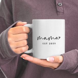 Mug Cadeau de Maman Année d'Établissement Cœur Simple
