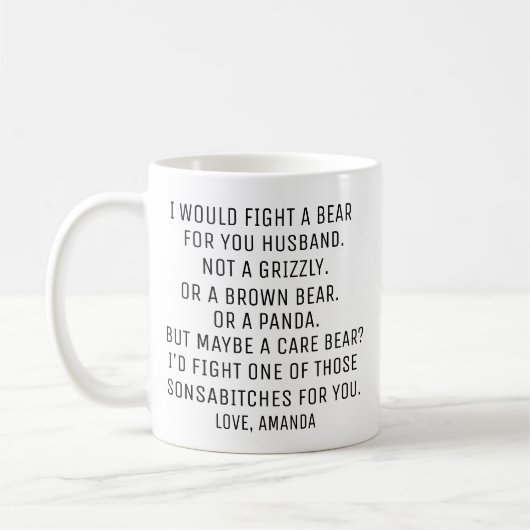 Mug Cadeau de mari personnalisé, mari amusant (Gauche)