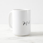 Mug Cadeau de mariage à l'écriture initiale de monogra (Devant gauche)