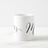 Mug Cadeau de mariage chic moderne élégant Simple Mrs (Centre)