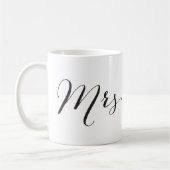 Mug Cadeau de mariage chic moderne élégant Simple Mrs (Gauche)