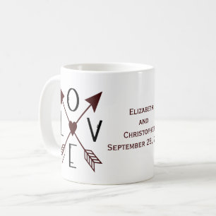Mug Cadeau de mariage de fiançailles de jubilé de flèc
