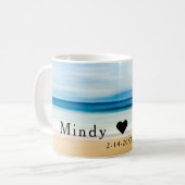 Mug Cadeau de mariage de plage pour couples (Devant gauche)