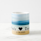 Mug Cadeau de mariage de plage pour couples (Centre)