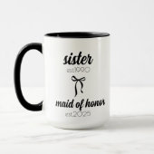 Mug Cadeau de mariage de soeur, Proposition de demoise (Gauche)