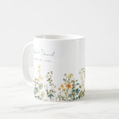 Mug Cadeau de mariage élégant de fleur sauvage (Devant gauche)