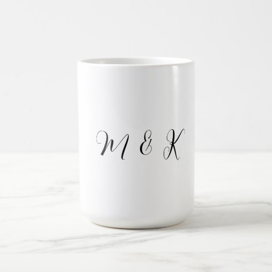 Mug Cadeau de mariage personnalisé avec monogramme ini (Centre)