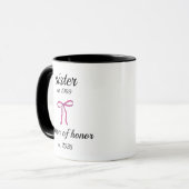 Mug Cadeau de mariage personnalisé pour la sœur, marra (Devant gauche)