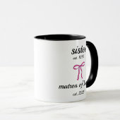 Mug Cadeau de mariage personnalisé pour la sœur, marra (Devant droit)