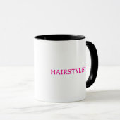 Mug Cadeau de mariage rose pour coiffeuse coiffeur  (Devant droit)