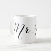 Mug Cadeau de mariage simple M. Script élégant pour ho (Devant gauche)