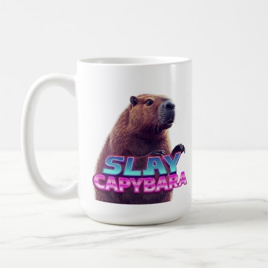 Mug Cadeau de mème d'animal drôle de capybara Slay (Gauche)