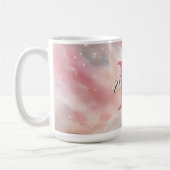 Mug Cadeau de monogramme de nom initial pastel aquarel (Gauche)