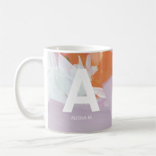 Mug Cadeau de monogramme personnalisé d'art abstrait c