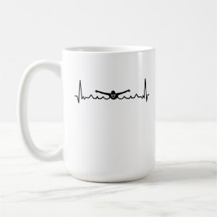 Mug Cadeau de natation Heartbeat pour les nageurs