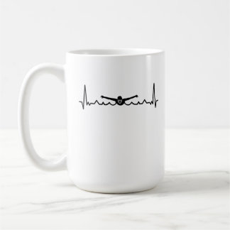 Mug Cadeau de natation Heartbeat pour les nageurs