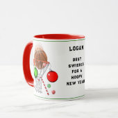 Mug Cadeau de Noël Basket-ball (Devant gauche)