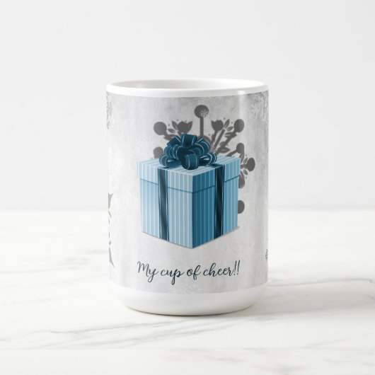 Mug cadeau de Noël bleu (Centre)